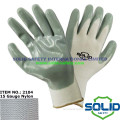 Grey Nitrile Coated Work Gloves -Nylon Liner (2102)